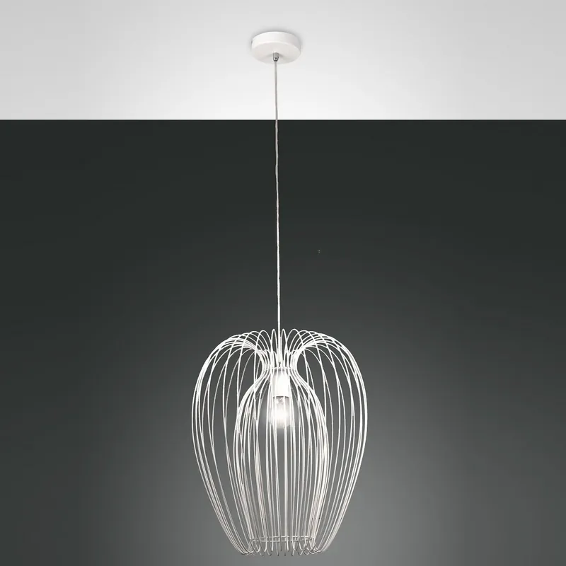 Fabas Luce 3677-45-102 Pendelleuchte Camp 40cm weiss E27 Echt
