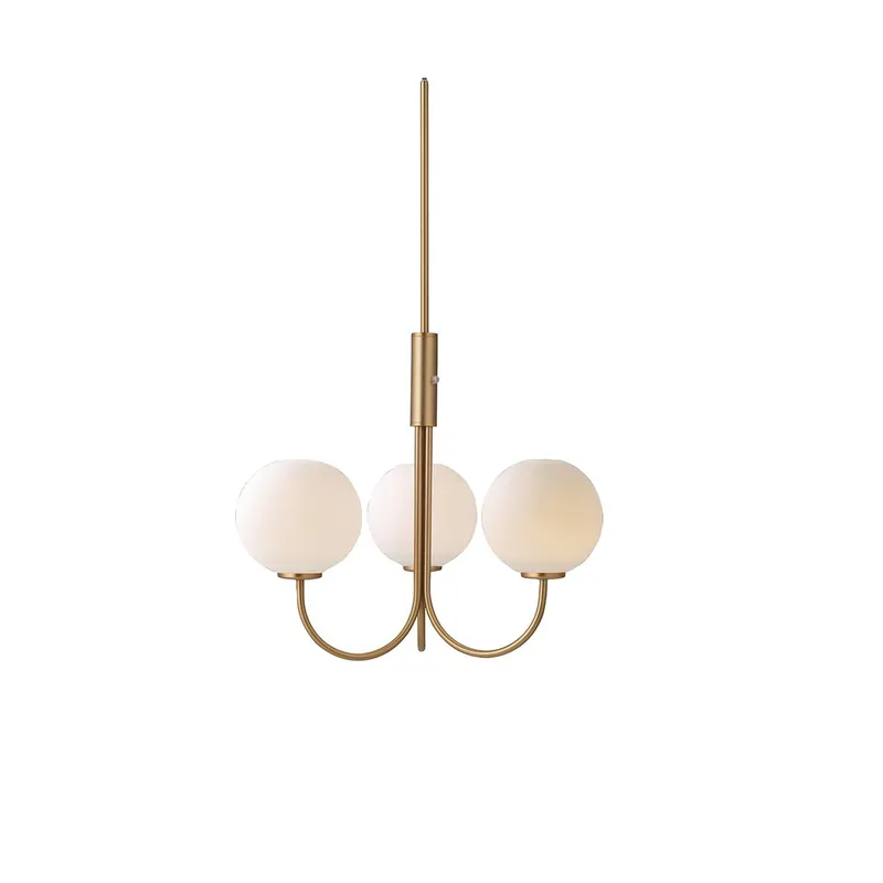 Herstal Ballon Pendelleuchte messing matt Glas opal G9 Geprüft