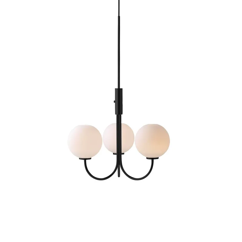 Billig Herstal Ballon Pendelleuchte schwarz Glas opal G9
