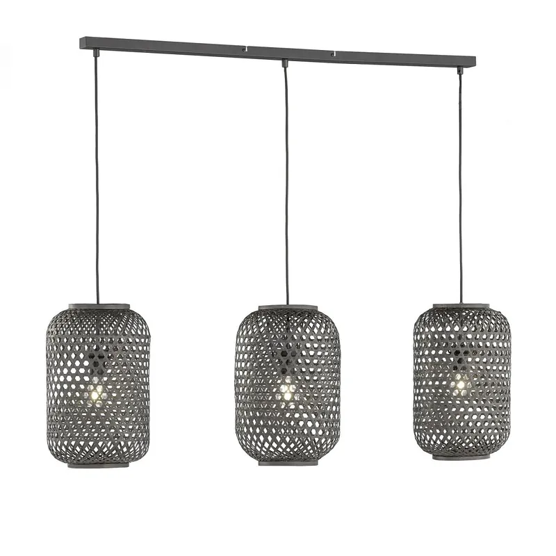 SCHÖNER WOHNEN-Kollektion Pendelleuchte CALLA Rattanschirm schwarz matt 860008 Preis Gesenkt