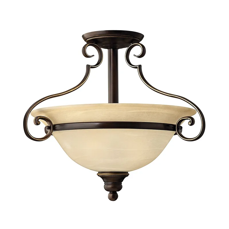 Elstead Lighting Cello Deckenleuchte 2-Light Semi-Flush Bronze antik E27 Begrenztes Angebot