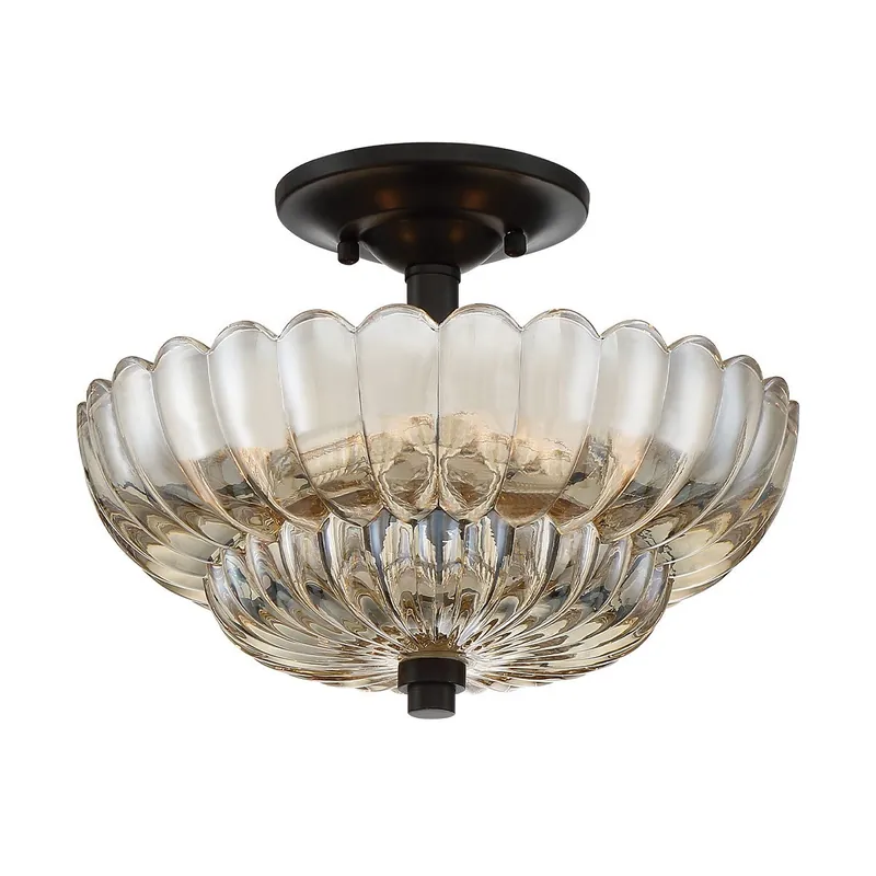 Expressversand Elstead Lighting Whitecap Deckenleuchte Bernsteinglas braun 30cm