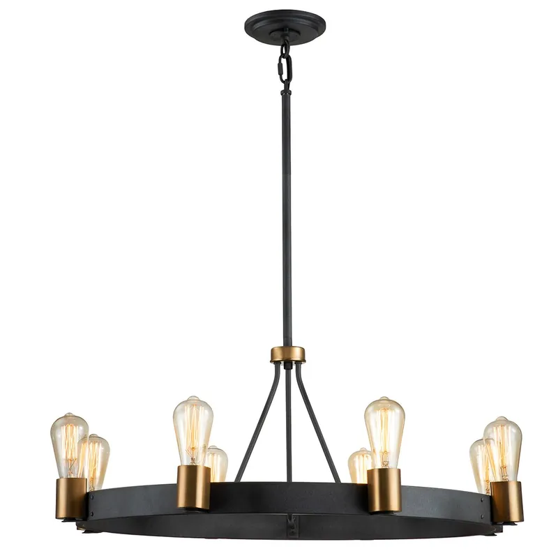 Top-Angebot Elstead Silas Hängeleuchte 8-flammig Zink messing E27