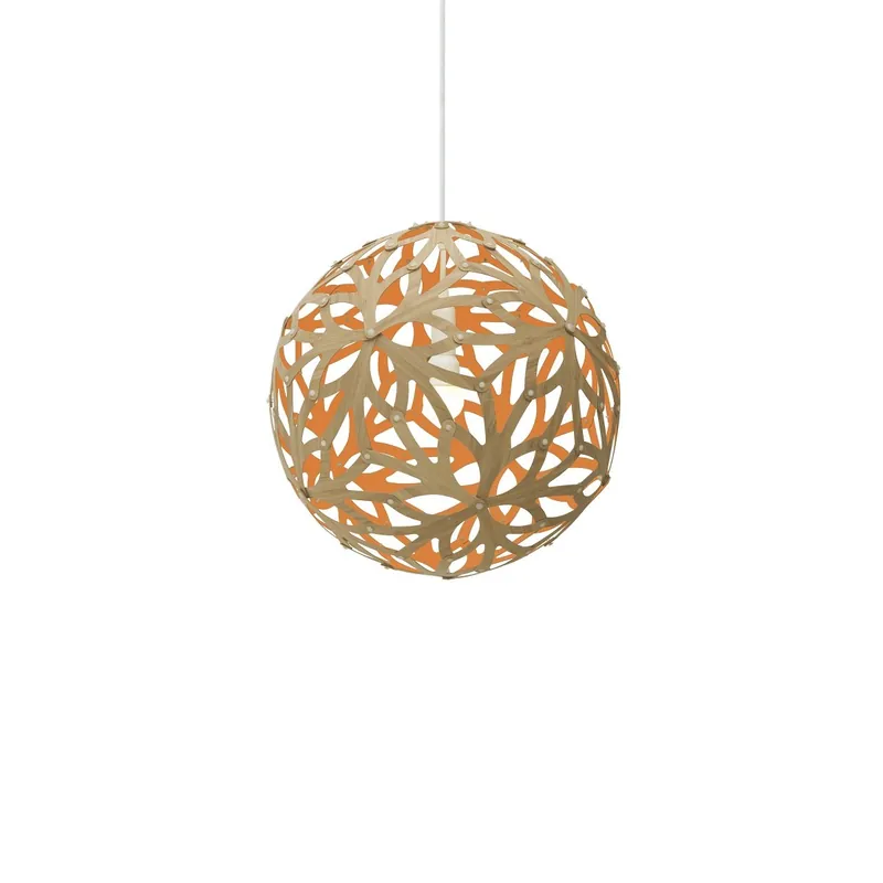 Neu David Trubridge Floral Pendelleuchte Ø 40cm orange