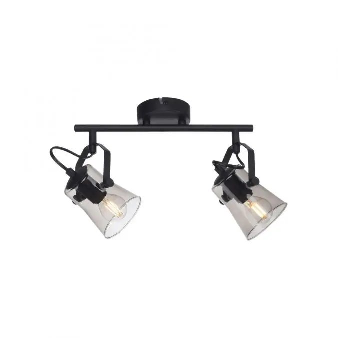 Heißes Angebot LED 2 flammige Deckenlampe und Wandlampe schwarz drehbar schlichtes Design