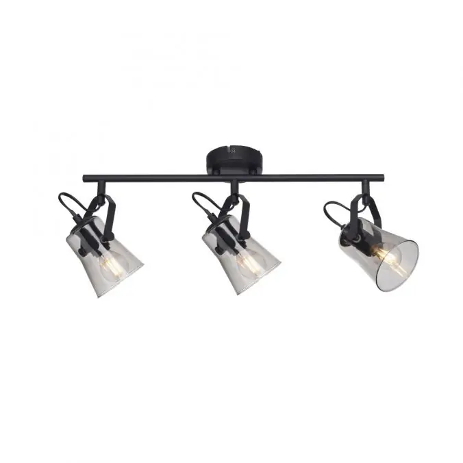 Schneller Versand LED 3 flammige Deckenlampe und Wandlampe schwarz drehbar schlichtes Design