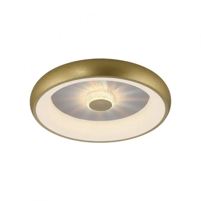 LED Deckenleuchte messing matt rund Kristalleffekte dimmbar Mega-Angebot