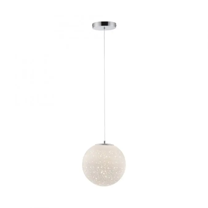 Bestpreis LED Pendelleuchte chrom weißes Opalglas 25cm höhenverstellbar