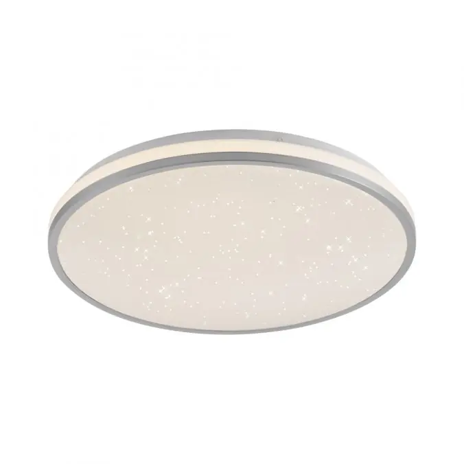 Letzte Chance LED Deckenleuchte D=38cm silber Sternenhimmeloptik dimmbar