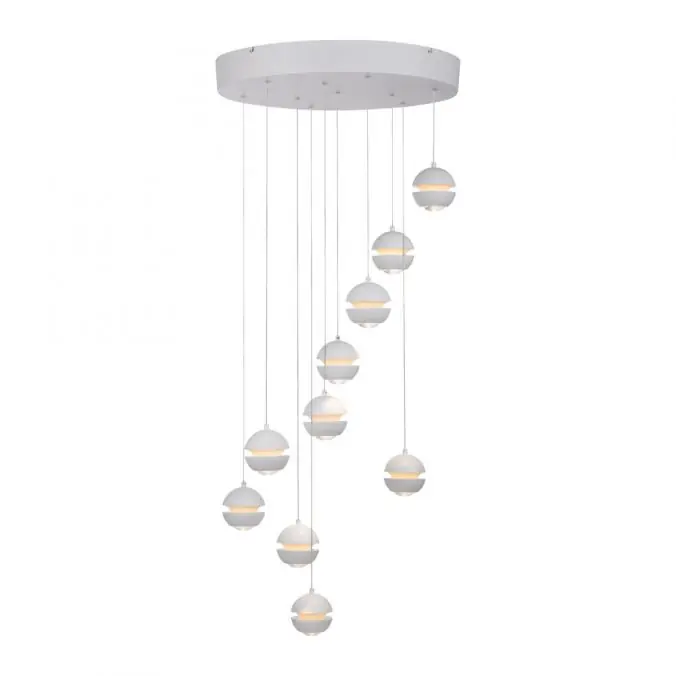 Direkt Vom Hersteller Schöner Wohnen-Kollektion LED Pendelleuchte LINI, weiss, 10-flammig, dimmbar